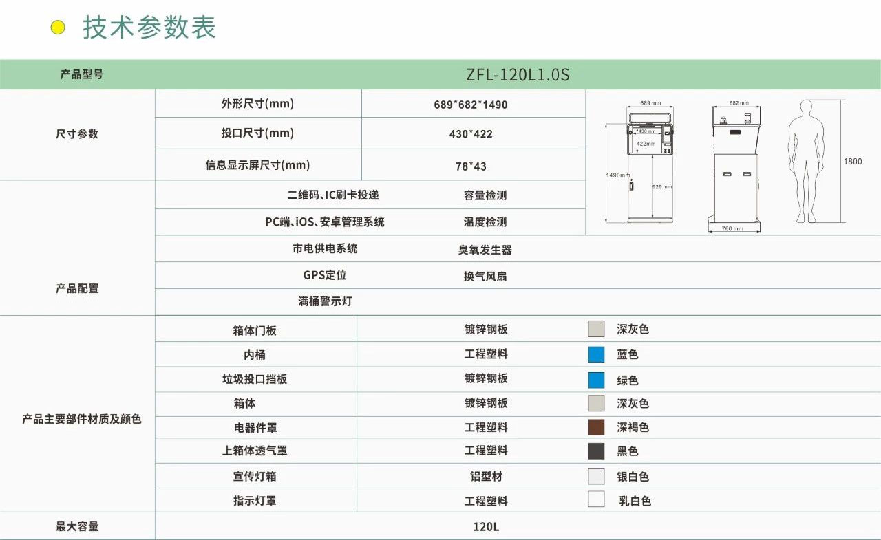 120L室內(nèi)垃圾分類收集箱